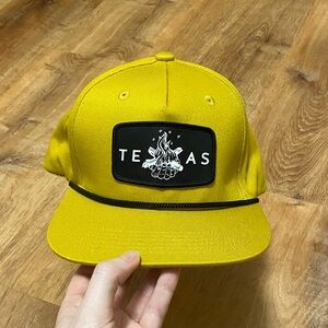 Yellow Texas Cap with Black Patch